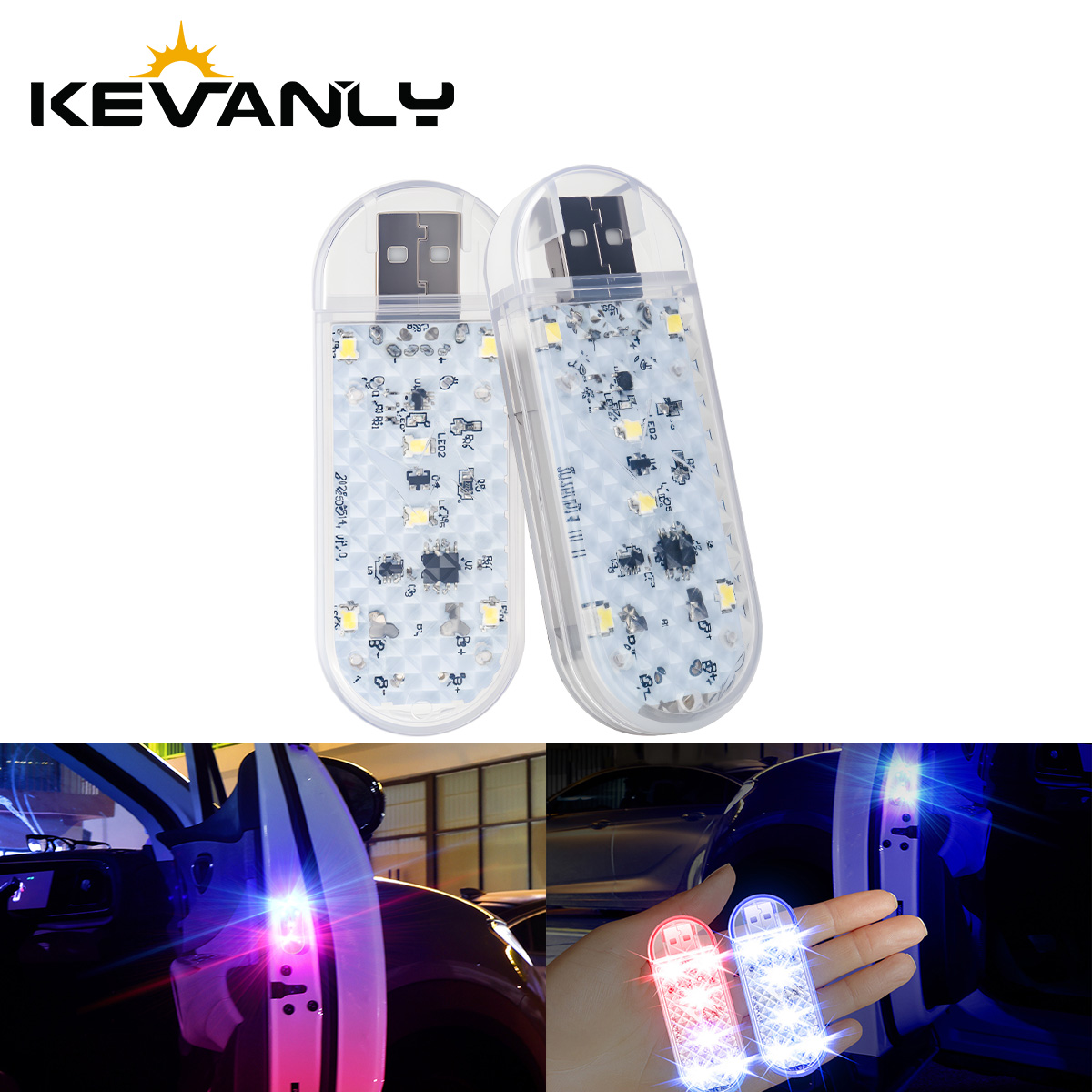 1/2pcs Car Door LED Strobe War - огляд і ціна Emergency Exit Sign