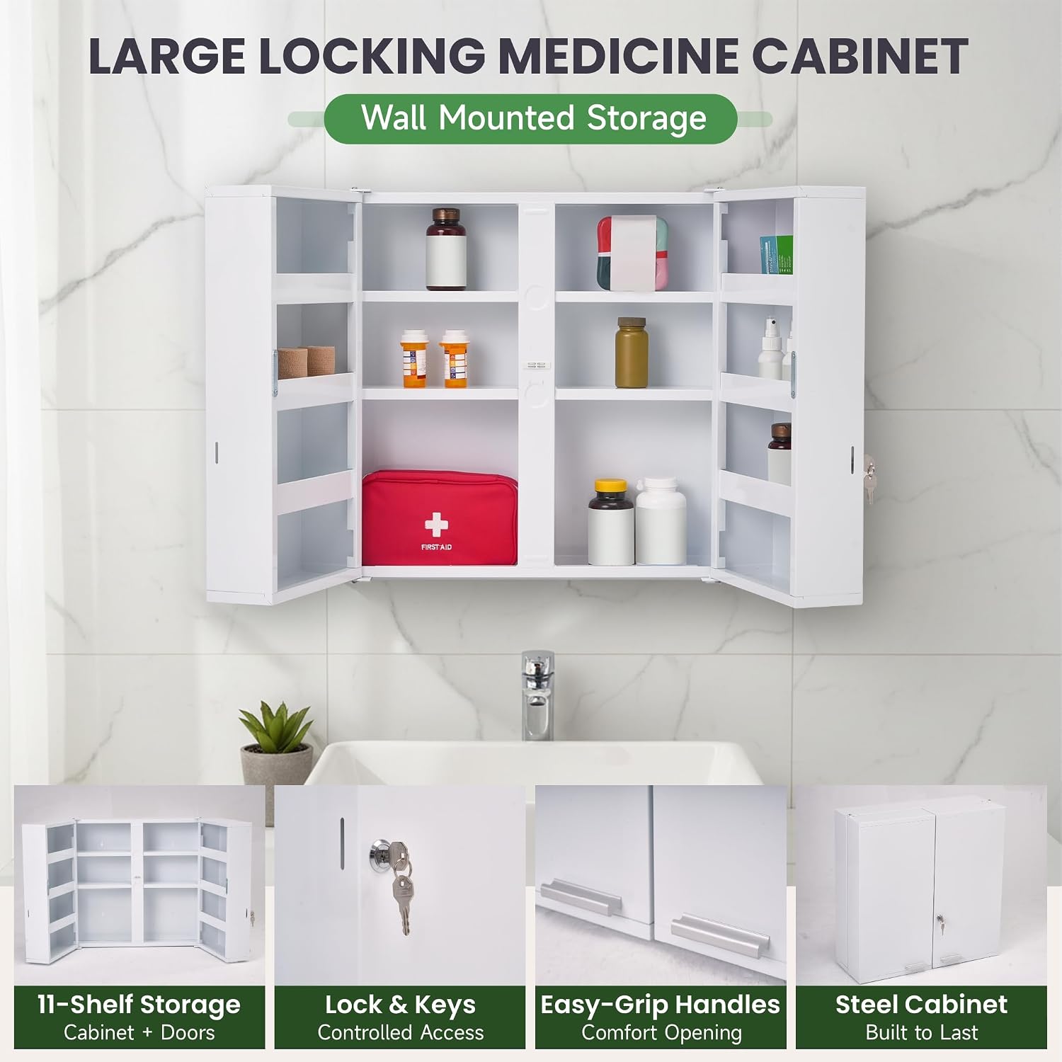 Large Locking Medicine Cabinet - огляд і ціна Medicine Cabinet Lock