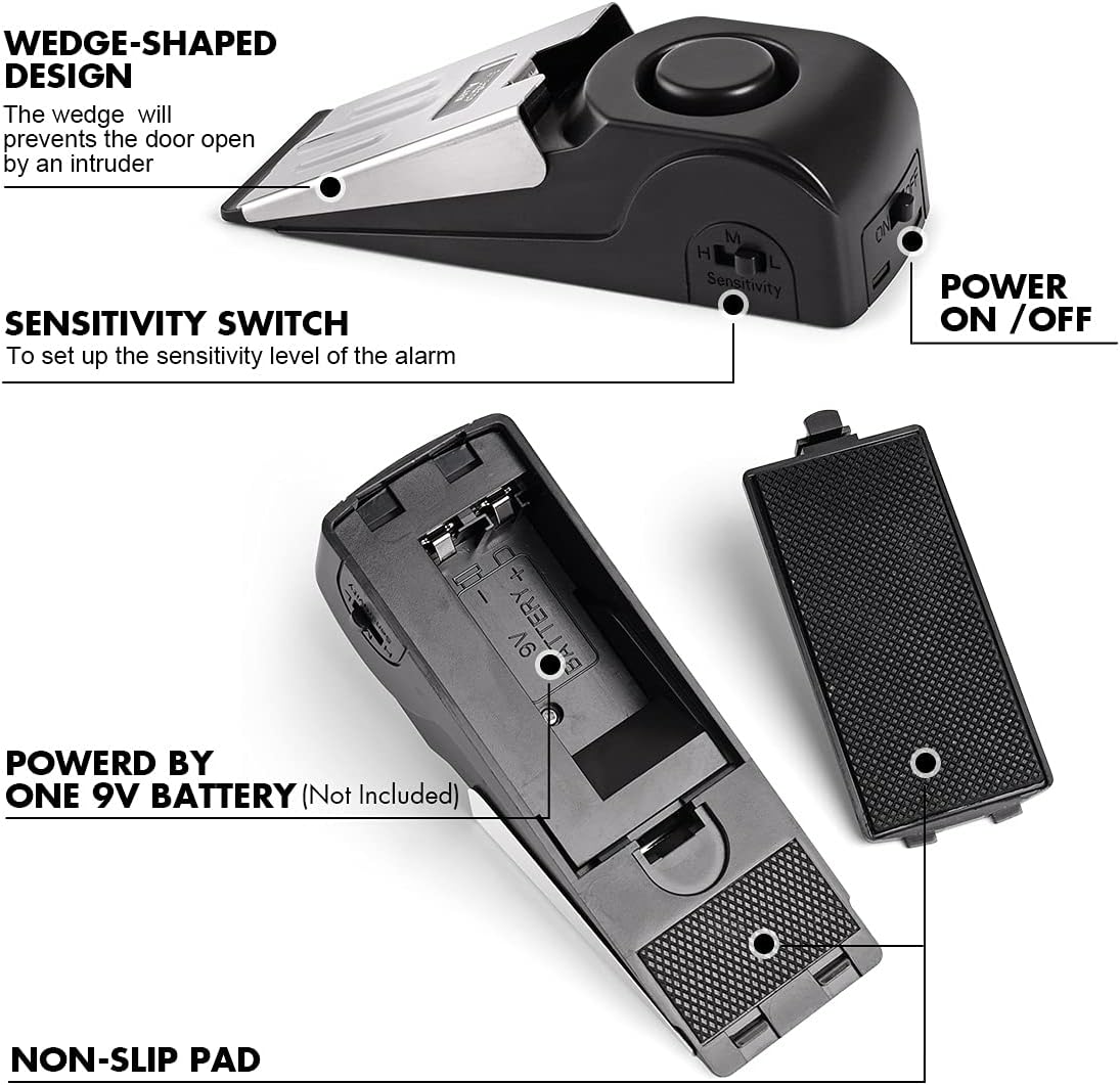1/2Pcs Portable Travel 120 DB  - огляд і ціна Door Stop Alarm